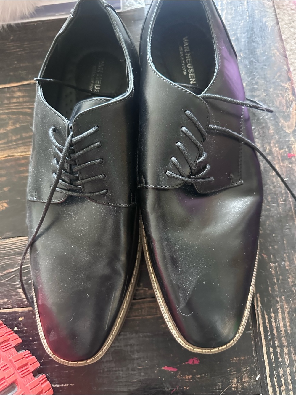 Van Heusen Black Men's Lace-Up Derby Dress Shoes